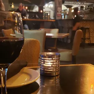 Glass of wine and nice atmosphere