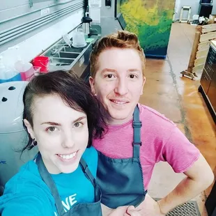 Evan and Dani serving up some drinks!