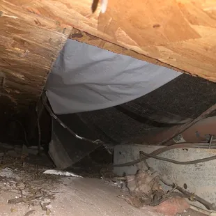 HG Contractors Hector Adame instead of replacing wood, shingled over a hole and damaged my patio ceiling, soffit and beam