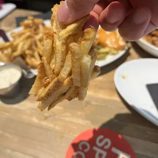 The fries were not fresh, and all &quot;glued&quot; together... not okay