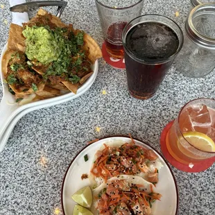 Pork Nachos &amp; Salmon Tacos (both starters)