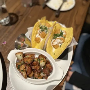 ROASTED YUKON POTATOES And Breakfast tacos with no meat