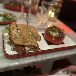 ROASTED TURKEY CLUB and salad