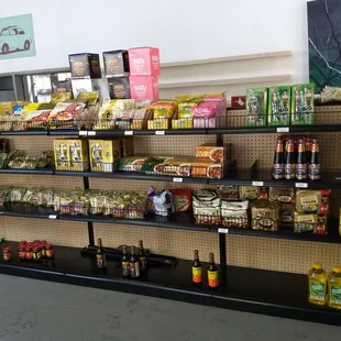 Shelf contains items to purchase