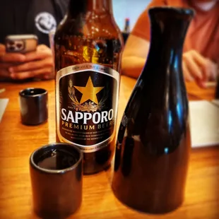 Saki and beer.