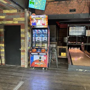 Video game and bowling alley