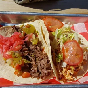 Chicken and beef tacos!