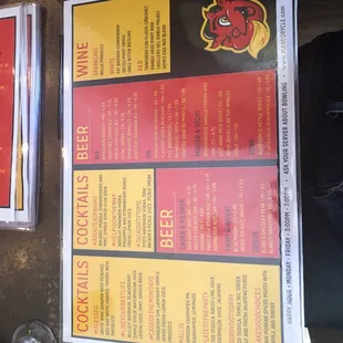 menu