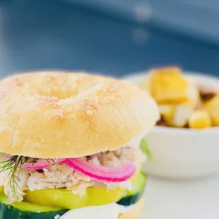 White fish plain bagel