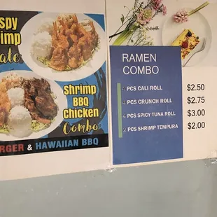 Special combo with ramen and rolls