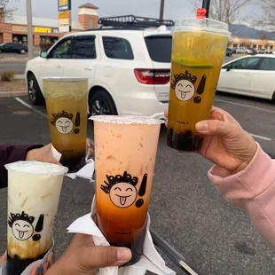 F11. Tropical Mango B2. Jasmine Green Tea M4. Iced Taro Milk Tea M9. Black Boba Lactose Free Milk