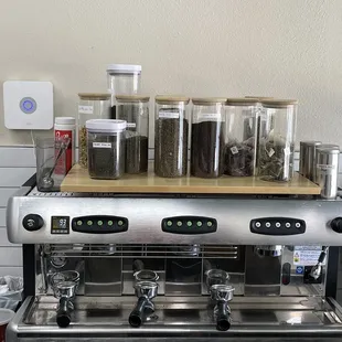 a coffee machine on a counter