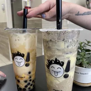 M8 Double Oreo Milk Tea &amp; M12 Brown Sugar Boba Milk Tea