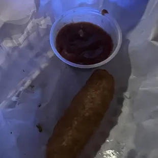 Mozzarella sticks were so good , only one left for pic