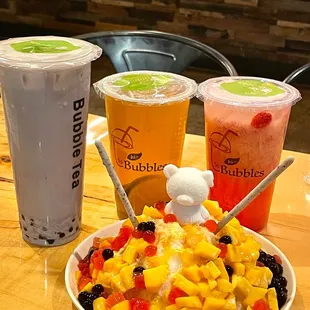 Taro Milk Tea Mango Fruit Tea Strawberry Fruit Tea Mango Snowice