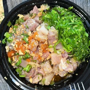 POUND OF CLASSIC AHI POKE w/ seaweed salad