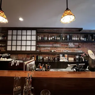 The bar seating.  Cozy.