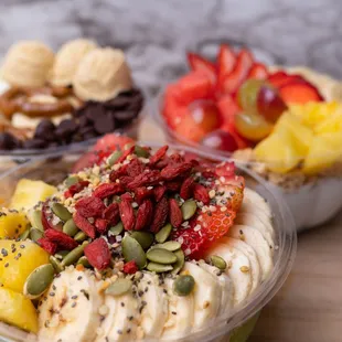 a bowl of fruit and nuts