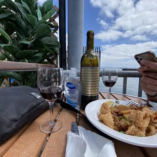 Calamari and house red