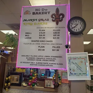 2025 King Cake sizes, flavors, prices