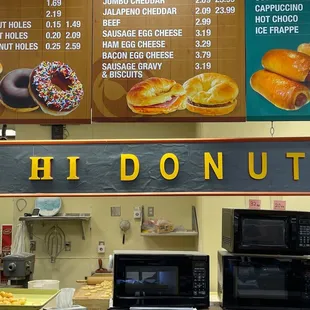 the menu for the restaurant