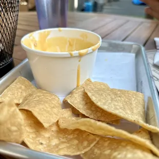 Queso dip, sorry we ate half of it before I took the picture.