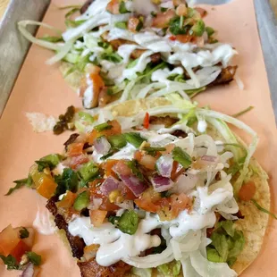 3 chili marinated catfish tacos