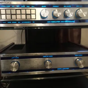 Top: Infinity FET preamp Bottom: Infinity DSP Switching Amp (this is the one John just fixed)
