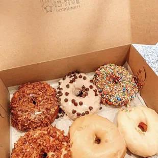 six different flavors in a box