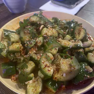 Smashed Cucumbers