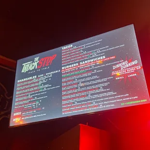 The Truck Stop Menu