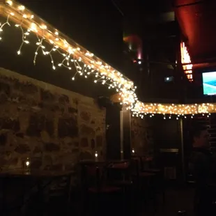 the interior of a dimly lit restaurant