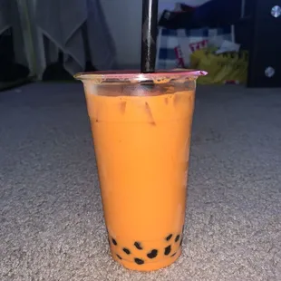 Thai iced tea w boba