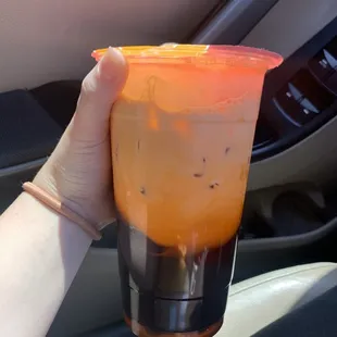 Thai iced tea w boba