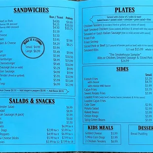Our menu