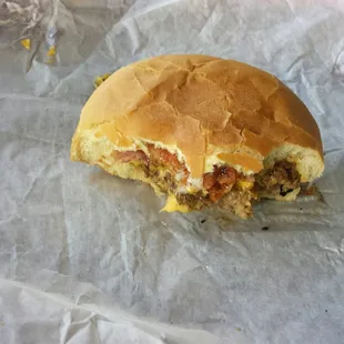 Bacon cheeseburger for about $4.50 and it&apos;s pretty damn good and the cashier was very friendly.