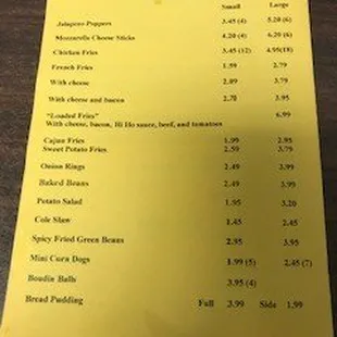menu