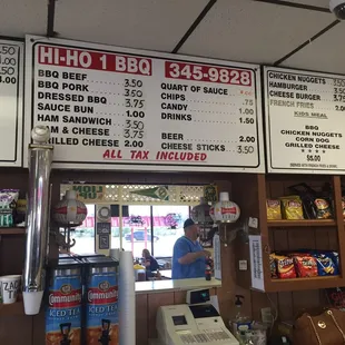 Old school menu and old school prices
