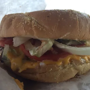 One mean looking $3.75 cheeseburger