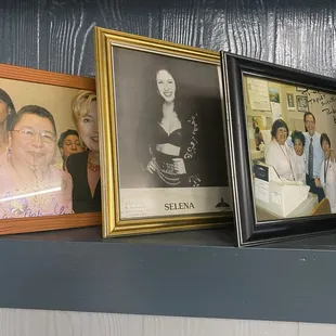 Selena pics in dining area