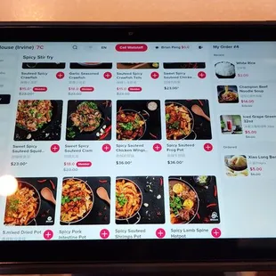 All food is ordered on tablets