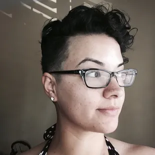 Buzzed on the side. Cut by Amy @ Hi-Life Barber Shop