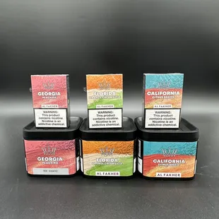 New by Alfakher Hookah Tobacco Shisha Georgia Peach, Florida Orange Creamsicle, California Citrus Breeze