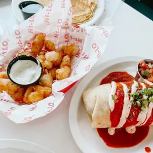 Spicy Cheese Curds and the Tex Mex Burrito