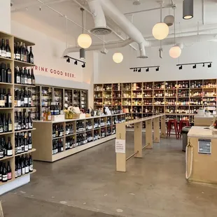 shelves full of wine