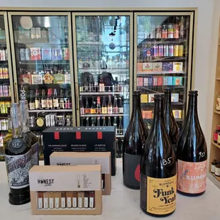 a variety of bottles of wine