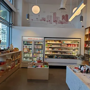 the interior of a liquor store