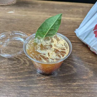 Espresso with fever tree tonic water and Bay leaf