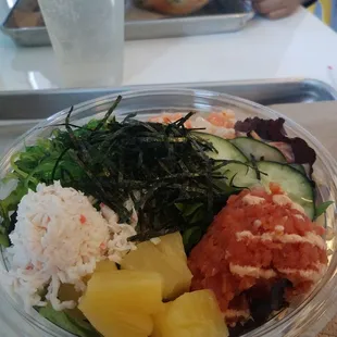 Made our own poke bowl