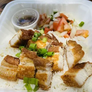 Lechon Kawali (pork belly) plate lunch